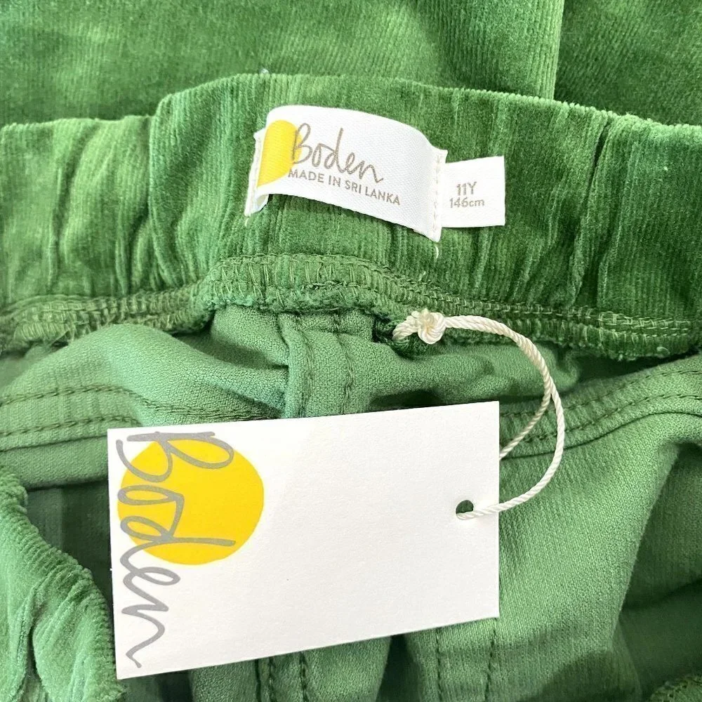 Mini Boden Corduroy Pants Green NWT 11